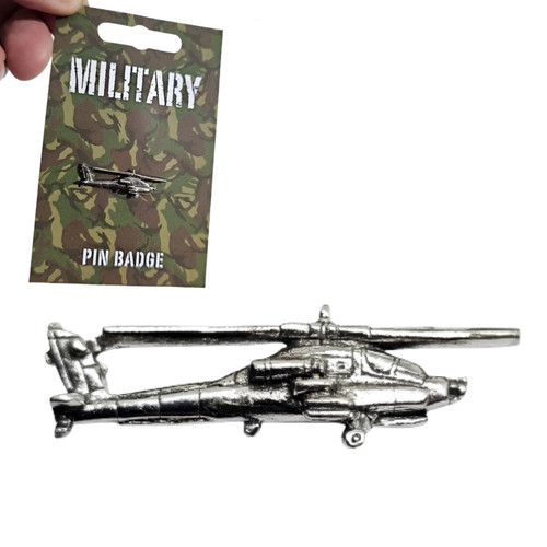 Apache helicopter pewter - helicopter, pin