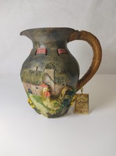 Fenton China Jug Vase Pitcher Rooster Farmhouse Country Design Home Decor 