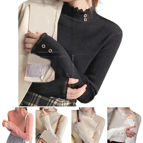 Half turtleneck pullover basic - half,