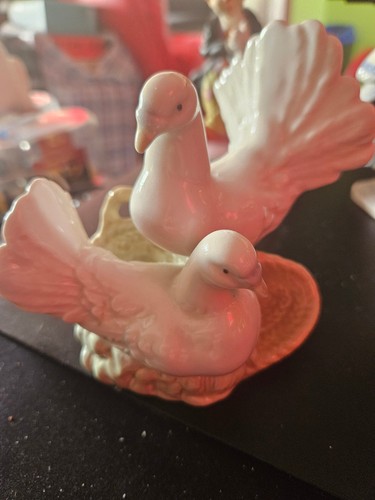 Vintage porcelain doves - vintage,
