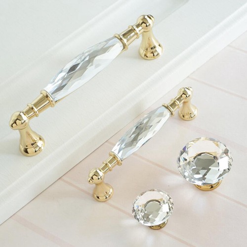 Gold crystal dresser - dresser, knobs