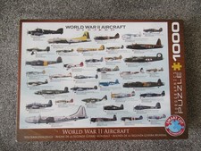 EUROGRAPHICS 1000 PIECE JIGSAW PUZZLE - WORLD WAR II AIRCRAFT 1 PIECE MISSING