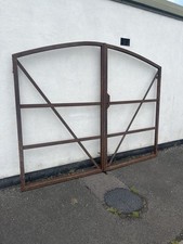 Fabricated 9ft Wide 7ft Tall Box Section & Flat Bar Side Gates - Security Gates