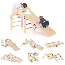 Kids Wooden Climber Set with