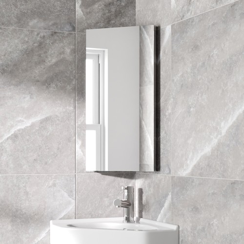 Corner bathroom mirror cabinet - corner,
