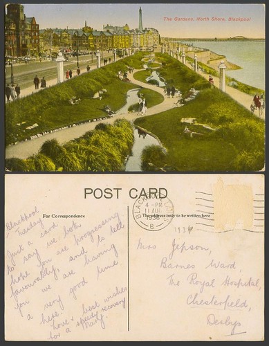 Blackpool 1936 old - blackpool, postcard