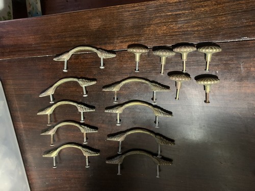 15pc vintage brass cabinet - 15pc,