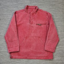 Mousqueton Fishermans Smock Jacket Mens XS Red Canvas 1/4 Button Heavyweight