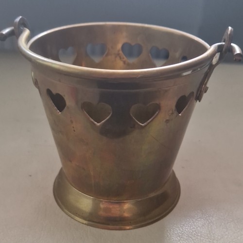 Bronze metal flower - bronze, pot