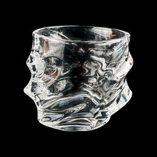 Alessandro Glass Set of 2 Clear Crystal Luxury Whiskey Glasses , Italy