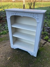 Vintage Retro White Painted Wooden Bookcase Shelving Unit 75 cm wide x 99cm high