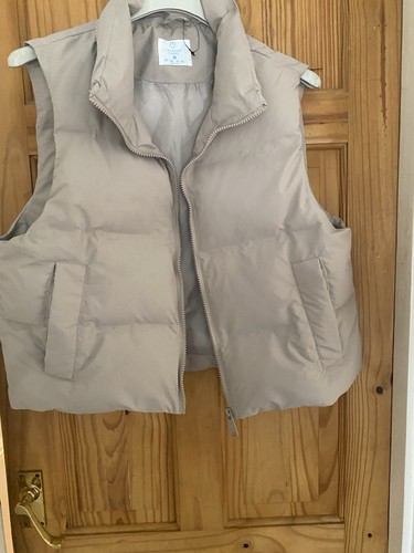 Cream beige high neck puffer - cream/beige,