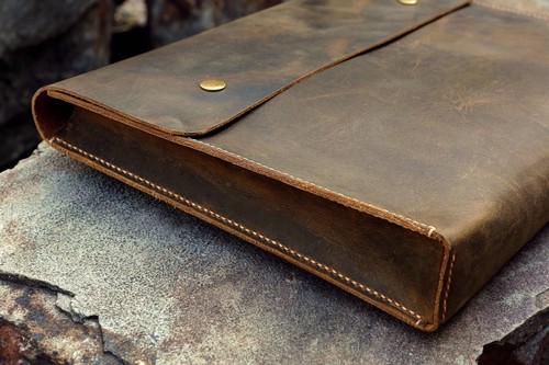 Leather document holder - holder, case