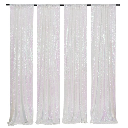 White iridescent sequin - iridescent,
