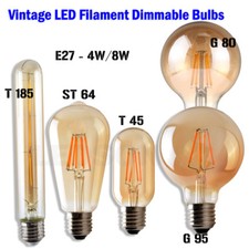 Vintage Filament LED Edison Bulb Dimmable E27 B22 Decorative Industrial Lights