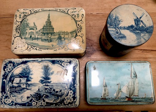 Vintage dutch tin boxes - tin,