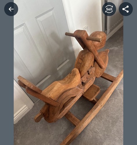 Rocking horse wooden motorbike - wooden,