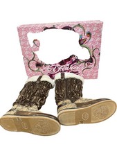 Ed Hardy Oslo Boots Tan Faux Fur Lined Snow Boot - UK 6.5