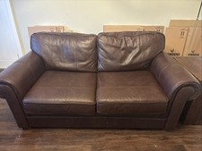 Marks and Spencer Brown Leather Sofa 2-Pack Good Condition Used