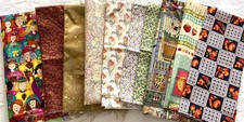Vintage Cotton Fabric Bundle – Set of 10 Pieces
