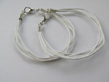Pack 2  White Waxed Cotton Cord - 3 String Bare Bracelet For Jewellery Design