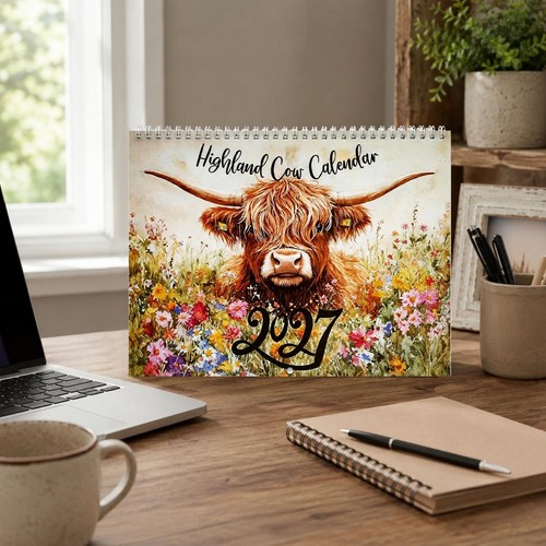 Highland cow calendar 2027 - cow,