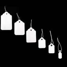 New White Strung Swing Tie Tickets Price Label Tags 10 Sizes