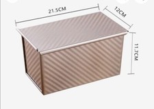 Pullman Loaf Tin w Cover Bread Toast Mold Corrugated loaf Pan w lid 450g Dough