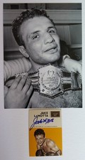 Jake Lamotta Signed Autograph Boxing Collectors Card