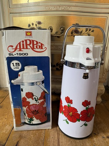 Vintage air pot floral flask - air,