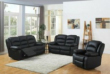 Recliner Sofa Leather 3+2+1 Bonded Reclining Sofa Suite Pc Sofas