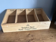 Retro Wooden Cutlery Storage Tray by Apollo Housewares Made In England