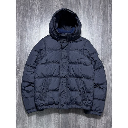 Abercrombie navy puffer jacket - navy,