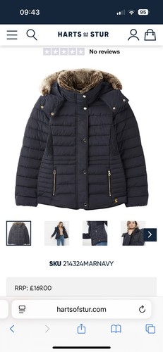 Ladies joules coat size navy - coat, 8