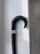 Handmade buffalo horn sterling silver walking stick #4