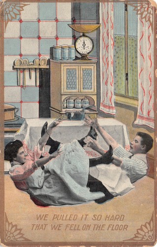 Old comic postcards courting - old,
