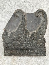 ANTIQUE WALLPAPER WOOD STENCIL PATTERN BLOCK HANDLE FLOWERS PATTERN PRINTING