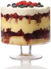 Large Footed Glass Trifle Bowl Fruit Bowl/ Punch bowl Serving Dish for Salads 3L