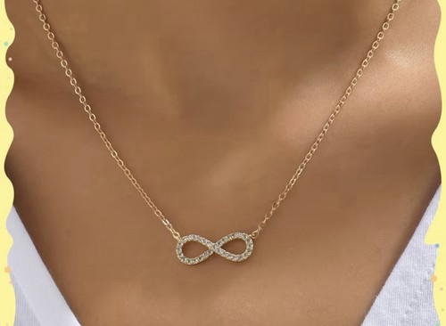 Gold look infinity necklace - gold,