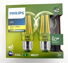 PHILIPS LED E27 TWIN PACK WARM WHITE 2700K 4W=60W  840lm Ultra Efficient