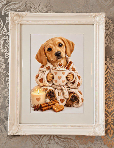 Golden labrador puppy cosy hot - puppy,