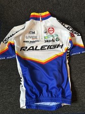 MOA Raleigh Skoda Team boy's cycle jersey | White/Blue | Age 10| Rare