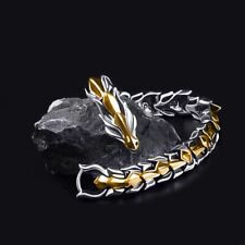 Punk Dragon Link Chain Bracelet Cool Men Stainless Steel Ouroboros Bangle Gifts◈