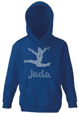  Personalised Hoodie name in Rhinestone Gymnastics Dance Acrobatics Trampoline