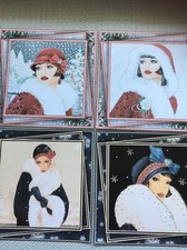 4 X Art Deco Christmas Card