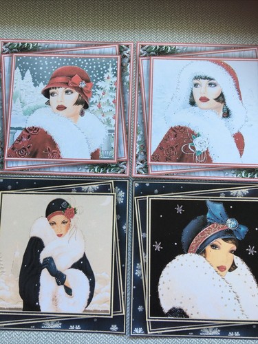 Art deco christmas card - art,