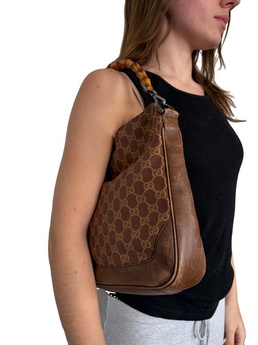 Gucci brown canvas bamboo - gucci,