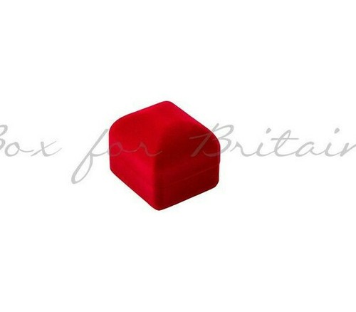 Red velvet ring box - red,