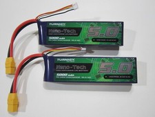 2X TURNIGY NANO-TECH PLUS 5000mAh 3S 11.1V 70C-140C LIPO BATTERY XT90 RC