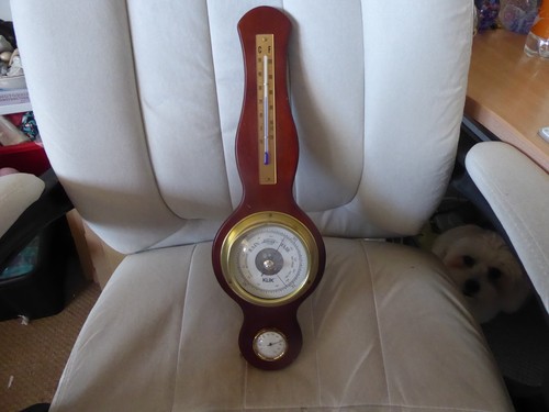 Banjo shape wooden barometer - wooden,